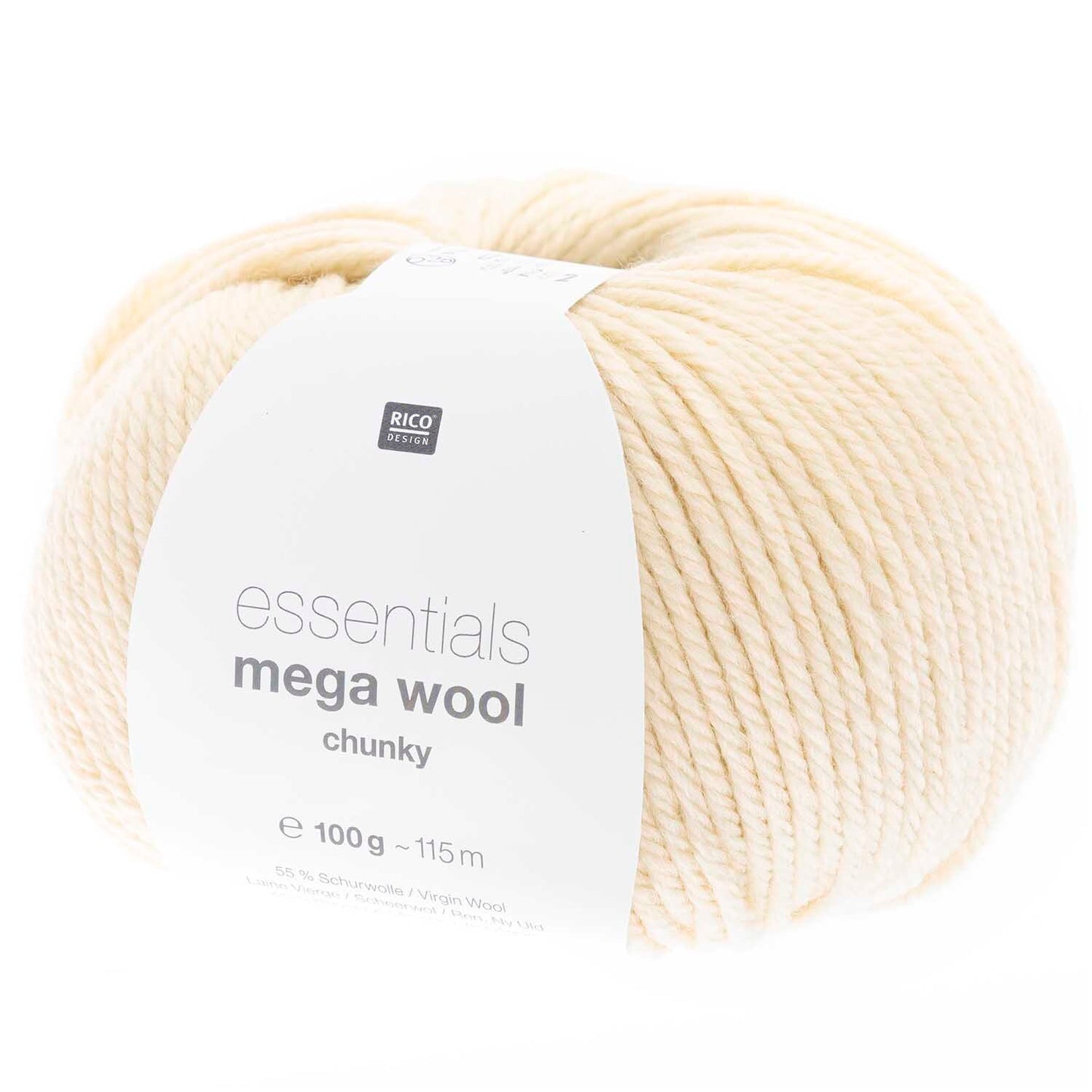 Rico Design Essentials Mega Wool chunky siūlai- minkšti vilnos siūlai mezgimui