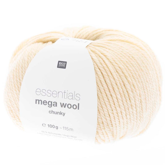 Rico Design Essentials Mega Wool chunky siūlai- minkšti vilnos siūlai mezgimui
