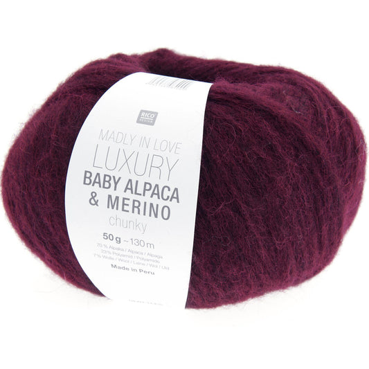 rico baby alpaka ir merino chunky siulai, bordo spalvos, minksti ir silti siulai, kepurems ir salikams