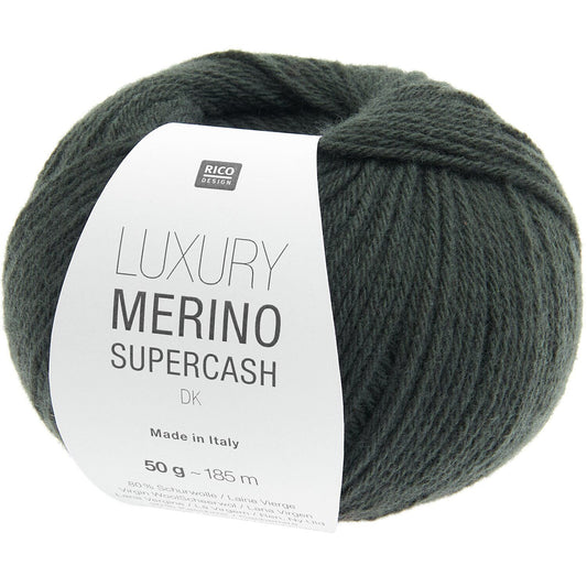 rico luxury merino superchash siūlai dk , tamsiai žalios spalvos, minkšti merino vilnos ir kašmyro siulai mezgtiniams