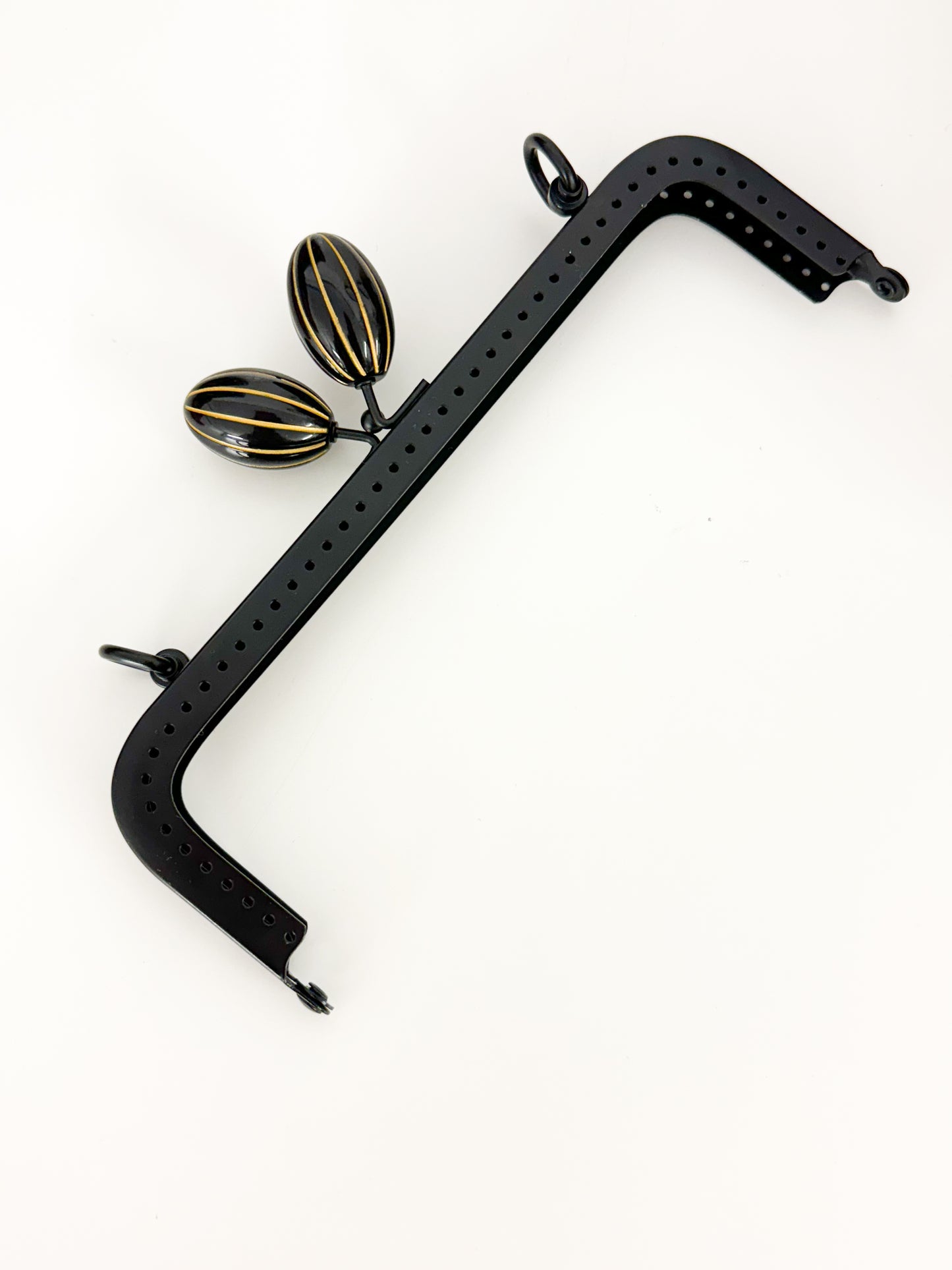 Black metal sewn-on handbag frame | 2 sizes