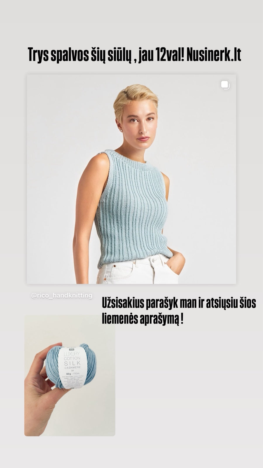 Luxury Cotton Silk Cashmere dk siūlai