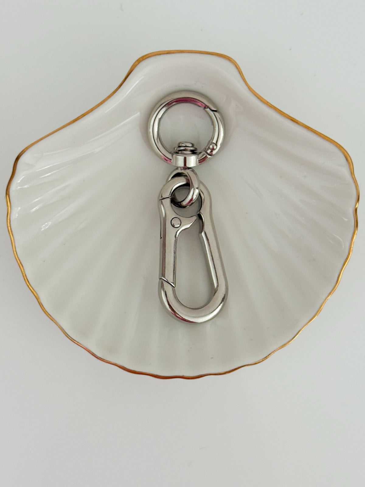 Metal ring with carabiner | Silver color