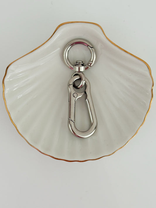 Metal ring with carabiner | Silver color
