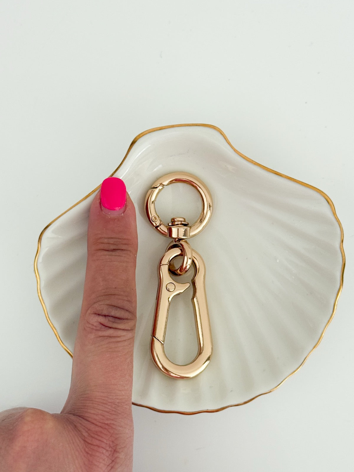 Metal ring with carabiner | Gold color