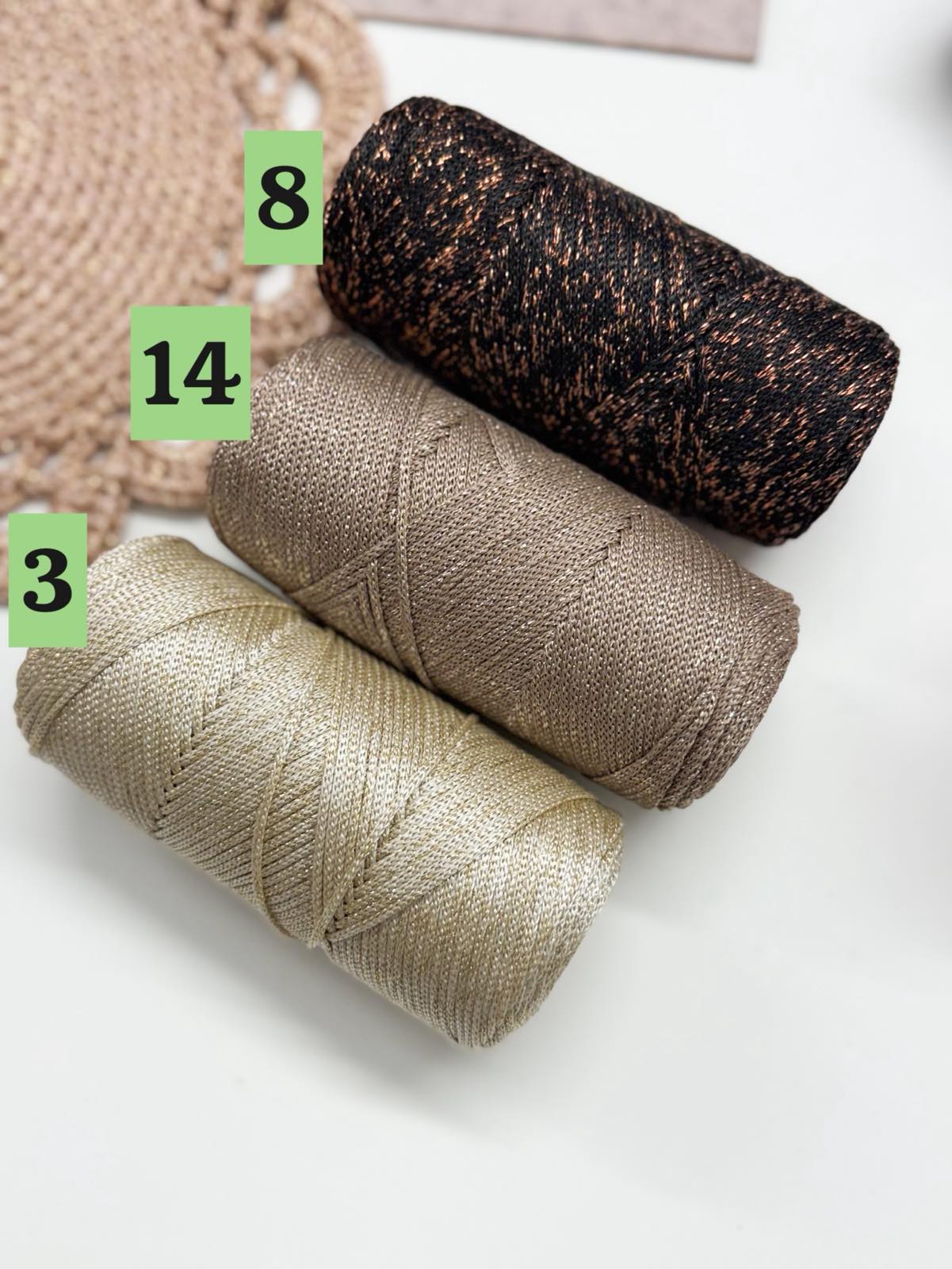 2mm polisterinė virvutė su liurekso gijomis| 4+1 DOVANŲ