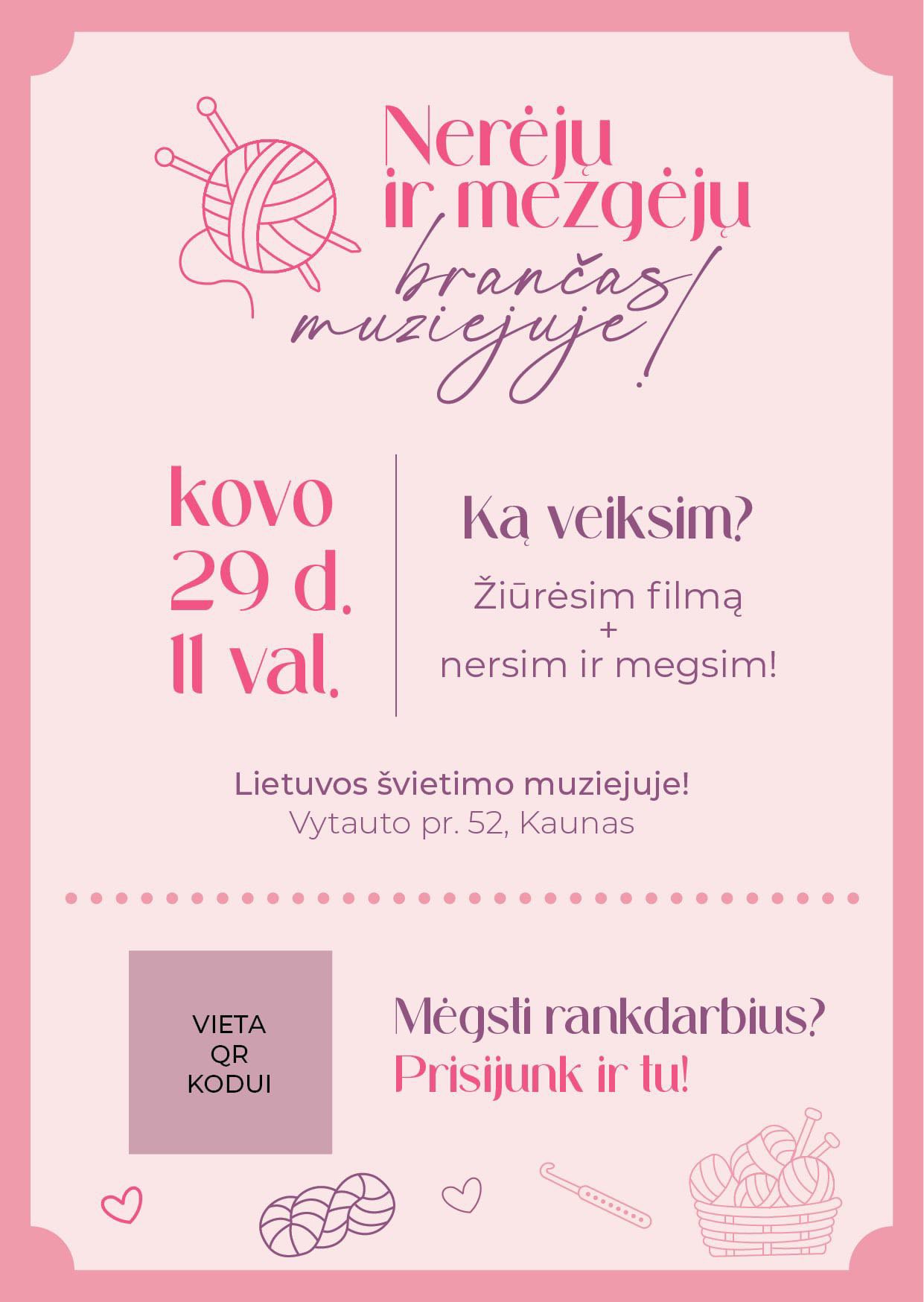 Bilietas į Nerėjų ir mezgėjų brančą  muziejuje!