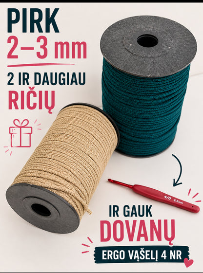 Crochet cords 2-3mm, 200 meters